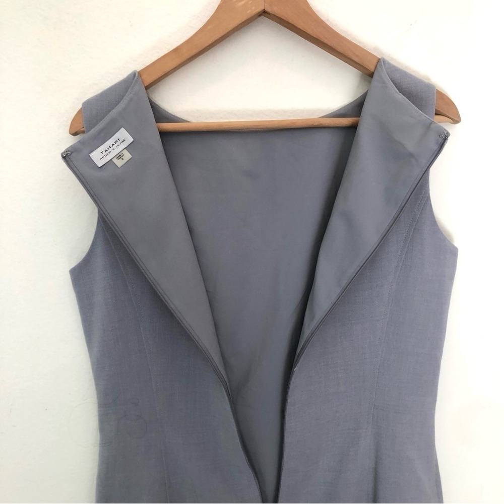 Tahari Gray Sleeveless Sheath Dress - Picture 15 of 15